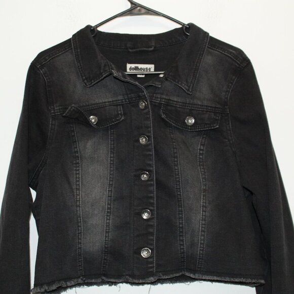 Dollhouse Black Denim Jacket Size XL - Picture 2 of 6